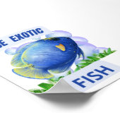 Blauer exotischer Fisch – Hypnotischer Ozean-Glow- Poster (Ecke)