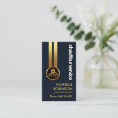 Blauer Expansion markanter Gold Lines Chauffeur Fa Visitenkarte (Stehend Vorderseite)