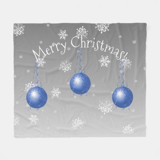 Blauer Extravaganter Weihnachtsschmuck Fleece Blan (Vorderseite (Horizontal))