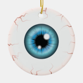 Blauer Eyeball mit Individuelle Name Happy Hallowe Keramik Ornament