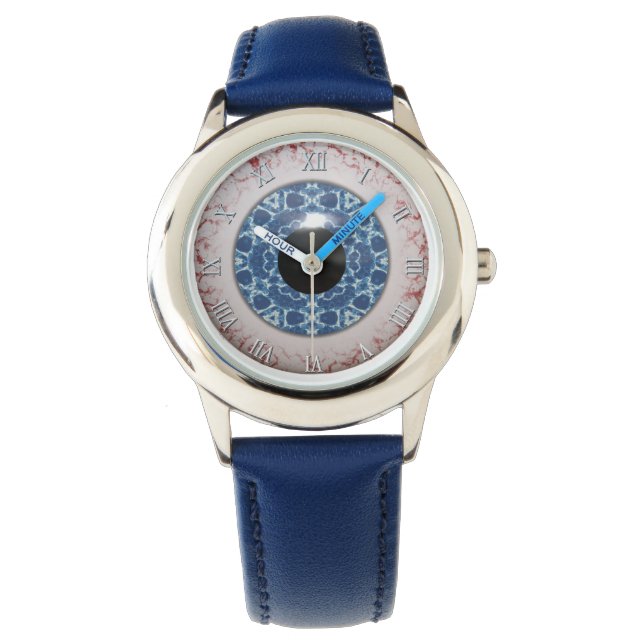 Blauer Eyeballvergnügen Armbanduhr (Vorderseite)