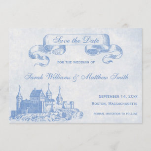 Blauer Fairytale, der Save the Date Wedding ist