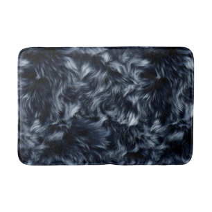 Blauer Fake Fur Badematte