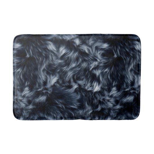 Blauer Fake Fur Badematte (Vorderseite)