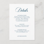 Blauer Fall bei Hochzeiten der Liebe | Details Begleitkarte (Vorderseite)