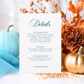 Blauer Fall bei Hochzeiten der Liebe | Details Begleitkarte