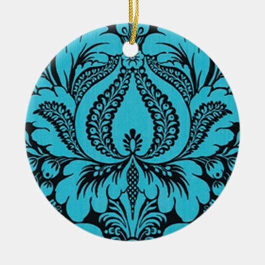 Blauer Fantasy-Blumenzauber Keramik Ornament (Vorne)