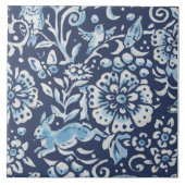 Blauer Fantasy Forest Mural Woods Rabbit Bottom Li Fliese (Vorderseite)