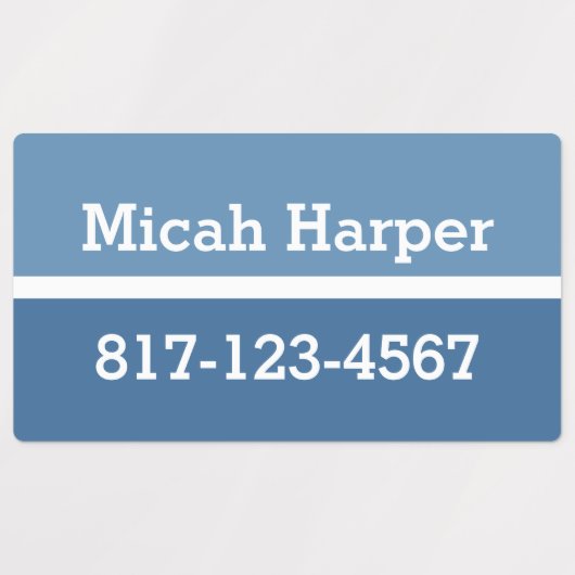 Blauer Farbblock-Klebeetikett-Rechteck Etiketten (Design 2)