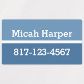 Blauer Farbblock-Klebeetikett-Rechteck Etiketten (Design 1)