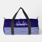 Blauer Farbblock mit blauen und weißen Streifen Duffle Bag (Vorderseite)