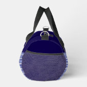 Blauer Farbblock mit blauen und weißen Streifen Duffle Bag (Rechts)