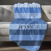 Blauer Farbblock Streifen Mustername Druck Fleecedecke