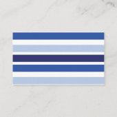 Blauer Farbblock trägt Menü-Auswahl-Einsatz zur Begleitkarte (Rückseite)