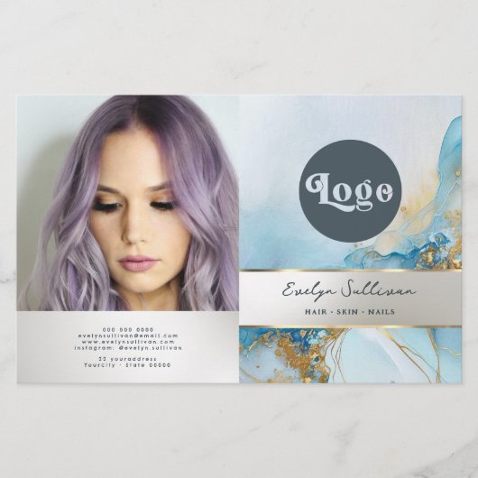 Blauer Farbmarmor (Vorderseite)