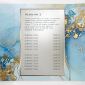 Blauer Farbmarmor-Dreifach-Broschüre Dreifach Gefaltete Karte (Innenseite Mitte)