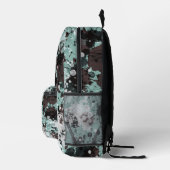 Blauer Farbspritzer-Monogramm Bedruckter Rucksack (Rechts)