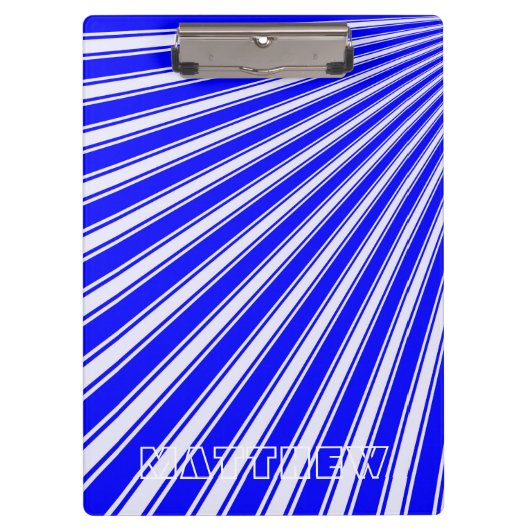 Blauer Farbstreifen Funky Muster Klemmbrett (Vorderseite)