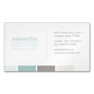 Blauer Farbton für moderne Farbblöcke Magnetische Visitenkarte