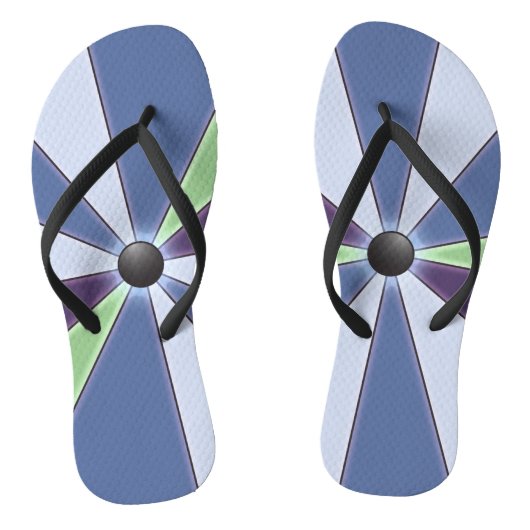 Blauer Farbton, grafisch Badesandalen (Fußbett)