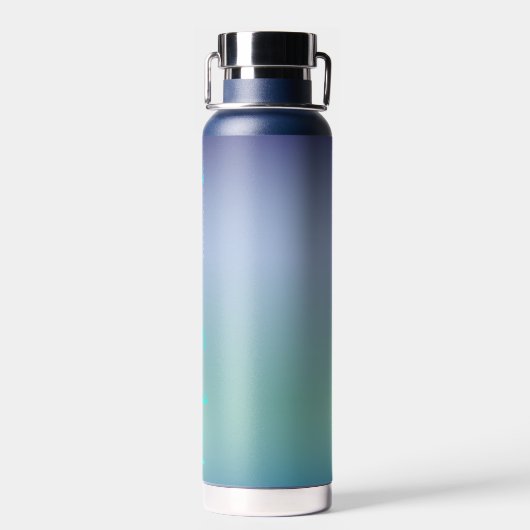 Blauer Farbton mit Extravaganter Texterfrischung Trinkflasche (Rückseite)