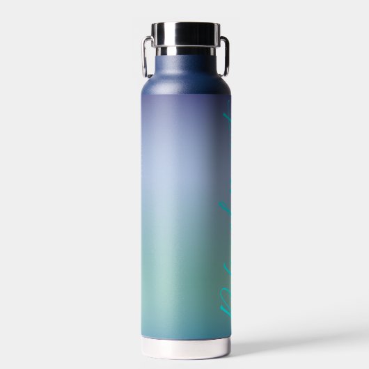 Blauer Farbton mit Extravaganter Texterfrischung Trinkflasche (Vorne)