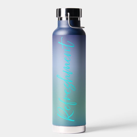 Blauer Farbton mit Extravaganter Texterfrischung Trinkflasche (Links)