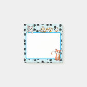 Blauer Farbton mit Pfoten niedliche Kätzchen 3" x  Post-it Klebezettel (Vorderseite)