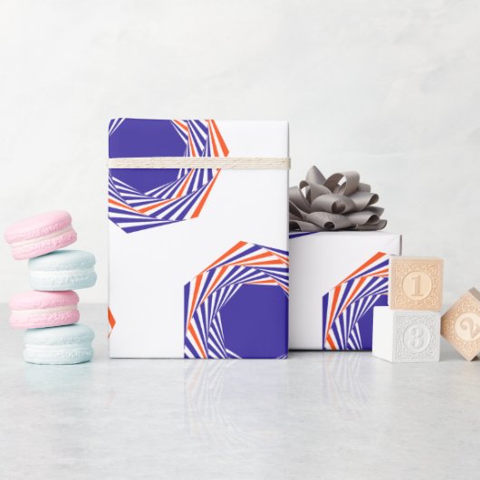 Blauer Farbton Sphere Graphics Abstrakt Art Muster Geschenkpapier (Babyparty)