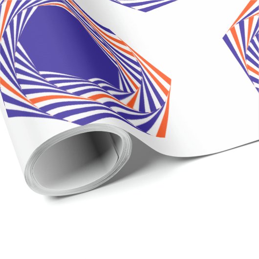 Blauer Farbton Sphere Graphics Abstrakt Art Muster Geschenkpapier (Rolleneckpunkt)