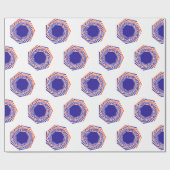 Blauer Farbton Sphere Graphics Abstrakt Art Muster Geschenkpapier (Flach)