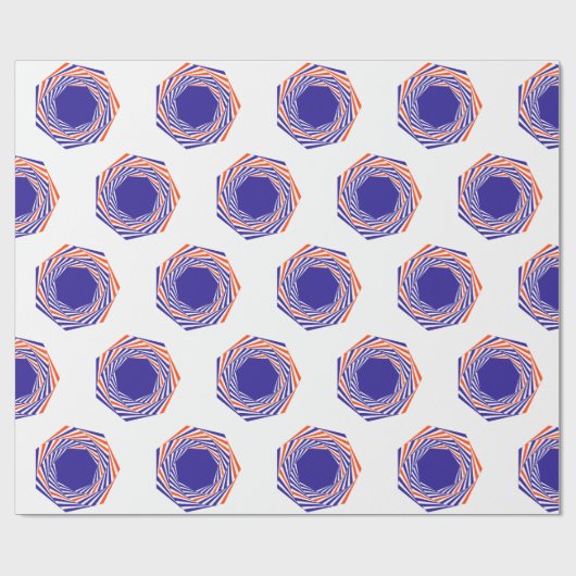 Blauer Farbton Sphere Graphics Abstrakt Art Muster Geschenkpapier (Flach)