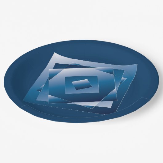 blauer Farbverlauf 1 Pappteller (Schrägansicht)