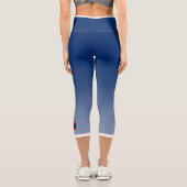 Blauer Farbverlauf mit Laos-Flagge Capri Leggings (Rückseite)
