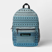Blauer Farbverlauf Muster Bedruckter Rucksack (Vorderseite)