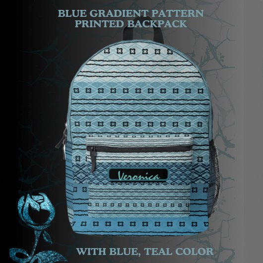 Blauer Farbverlauf Muster Bedruckter Rucksack