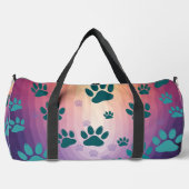 Blauer Farbverlauf Pfotenabdruck  Duffle Bag (Vorderseite)