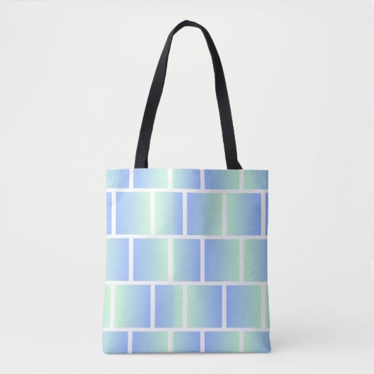 Blauer Farbverlauf Quadrate Tasche (Vorderseite)