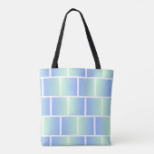 Blauer Farbverlauf Quadrate Tasche (Rückseite)