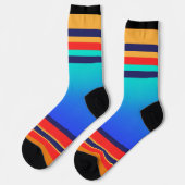 Blauer Farbverlauf + Streifen Socken (Linkes Detail)