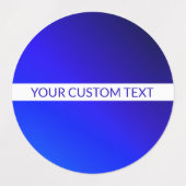 Blauer Farbverlauf und bearbeitbarer Text auf weiß Etiketten (Design 1)