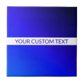 Blauer Farbverlauf und bearbeitbarer Text auf weiß Fliese (Vorderseite)