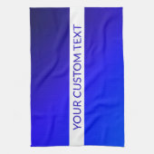 Blauer Farbverlauf und bearbeitbarer Text auf weiß Geschirrtuch (Vertikal)