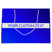 Blauer Farbverlauf und bearbeitbarer Text auf weiß Große Geschenktüte (Vorderseite)