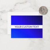 Blauer Farbverlauf und bearbeitbarer Text auf weiß Mitteilungskarte (Vorderseite/Rückseite Beispiel)