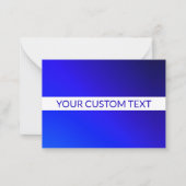Blauer Farbverlauf und bearbeitbarer Text auf weiß Mitteilungskarte (Vorderseite)