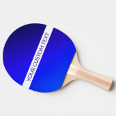 Blauer Farbverlauf und bearbeitbarer Text auf weiß Tischtennis Schläger (Seitenansicht)