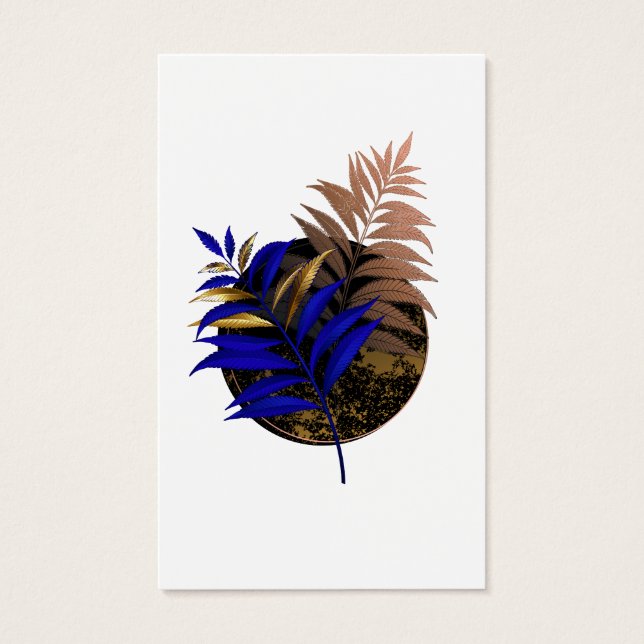 Blauer Farn im schwarzen Kreis (Vorderseite)