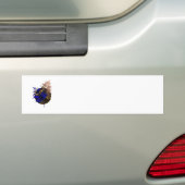 Blauer Farn im schwarzen Kreis Autoaufkleber (Auf Auto)