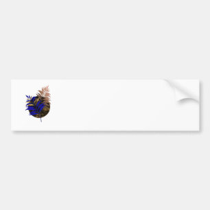 Blauer Farn im schwarzen Kreis Autoaufkleber